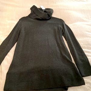 Ann Taylor Loft dark gray cowl neck sweater size M NWT